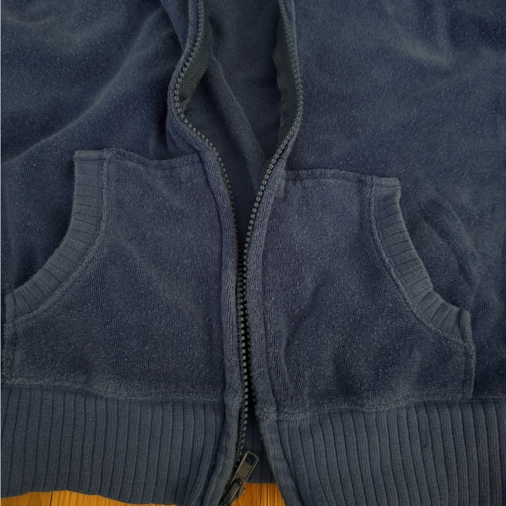 Plush & Blush Victoria’s Secret terry cloth small blue hoodie zip up jacket. - Picture 3 of 4